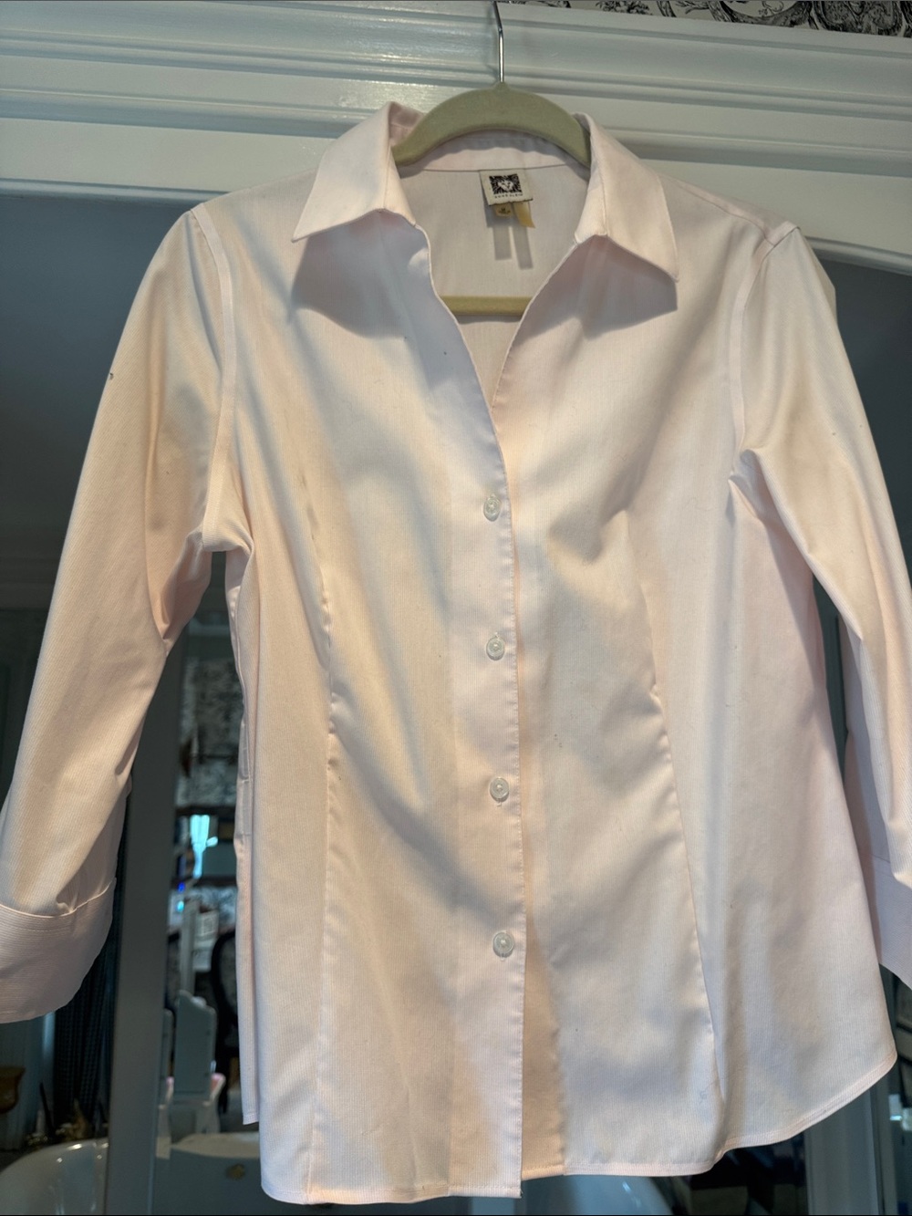 Anne Klein Pale Pink Button-Up Dress Shirt
